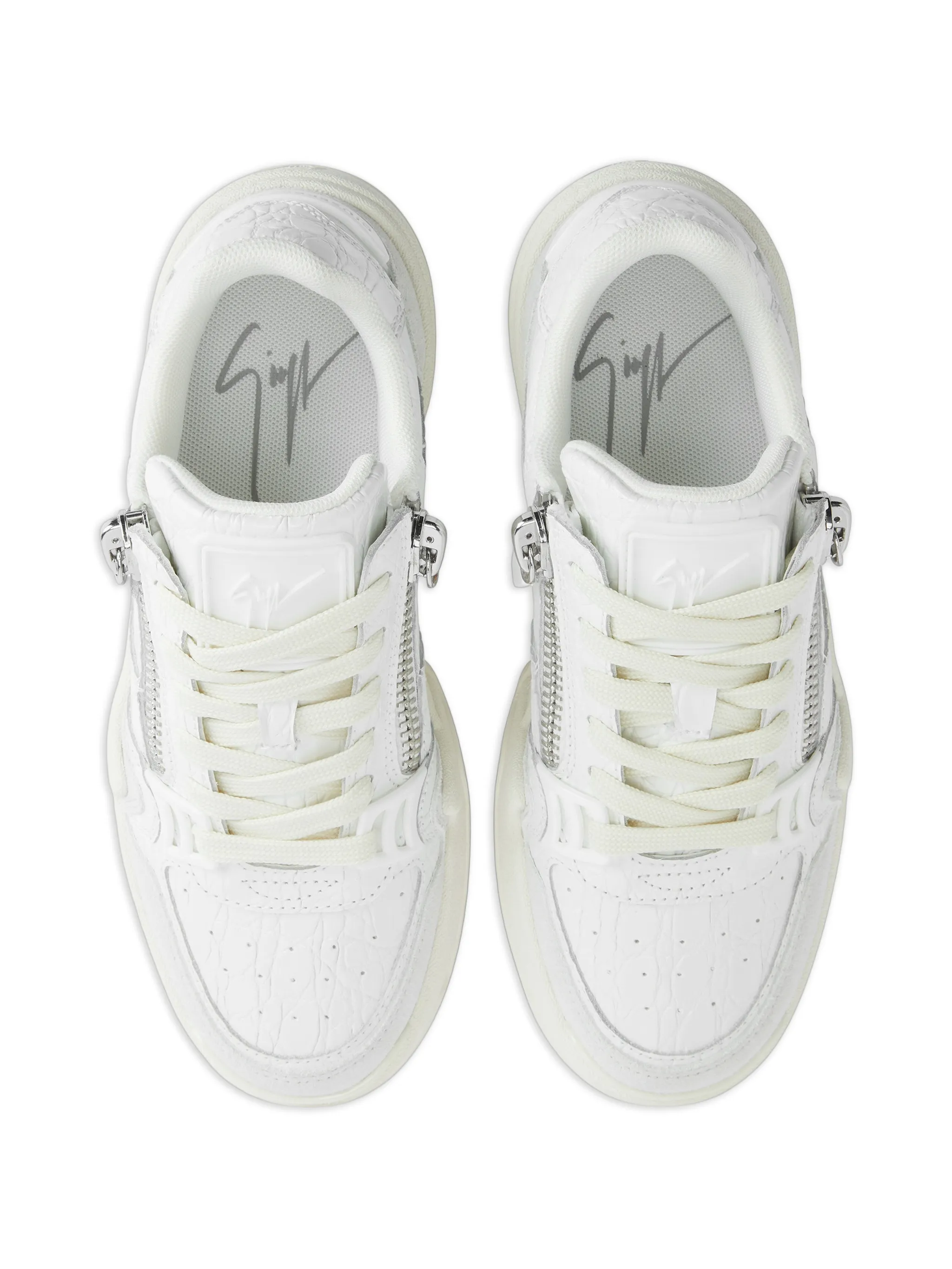 WHITE PRINTED COW SUEDE SNEAKER - Image 4