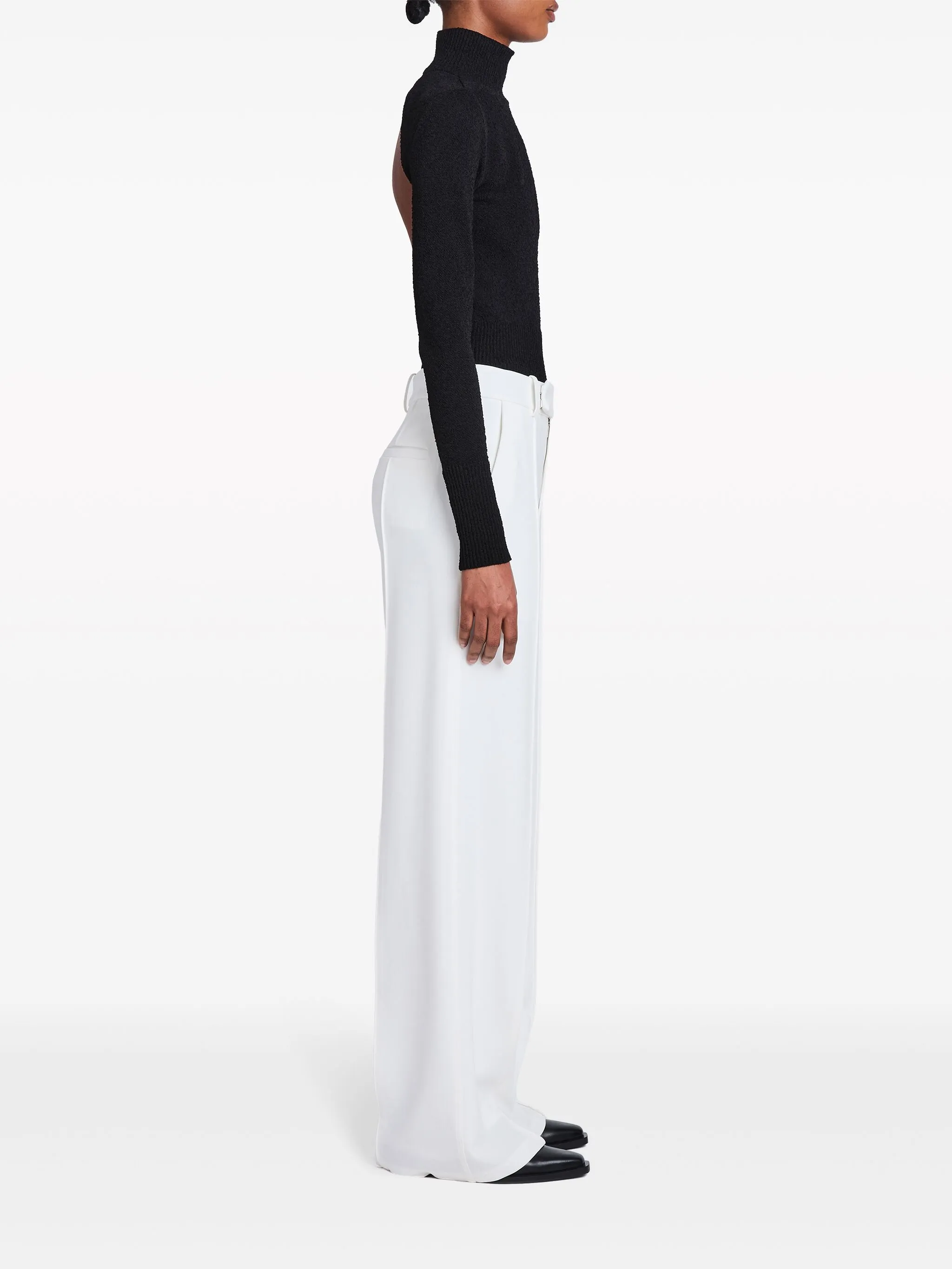 WHITE VISCOSE RAYON PANTS - Image 3